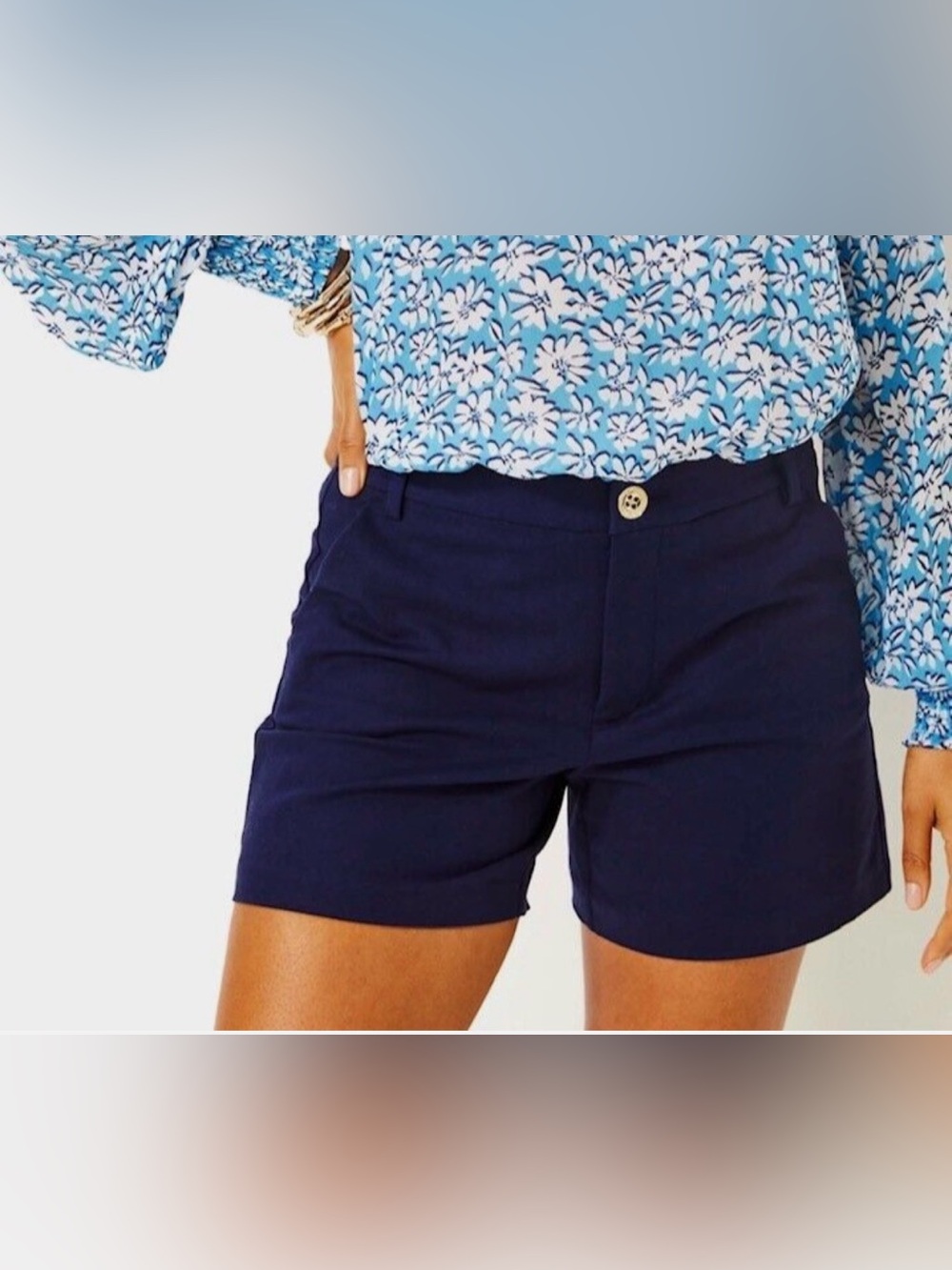 Lilly Pulitzer Gretchen High Rise Shorts True Navy size 8